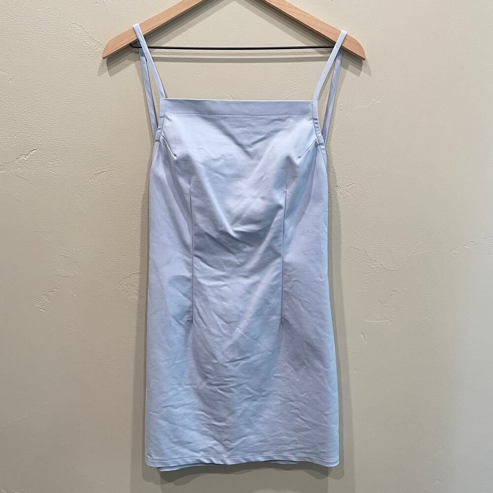 Superdown Light Blue Open Back Mini Dress - Size Medium
